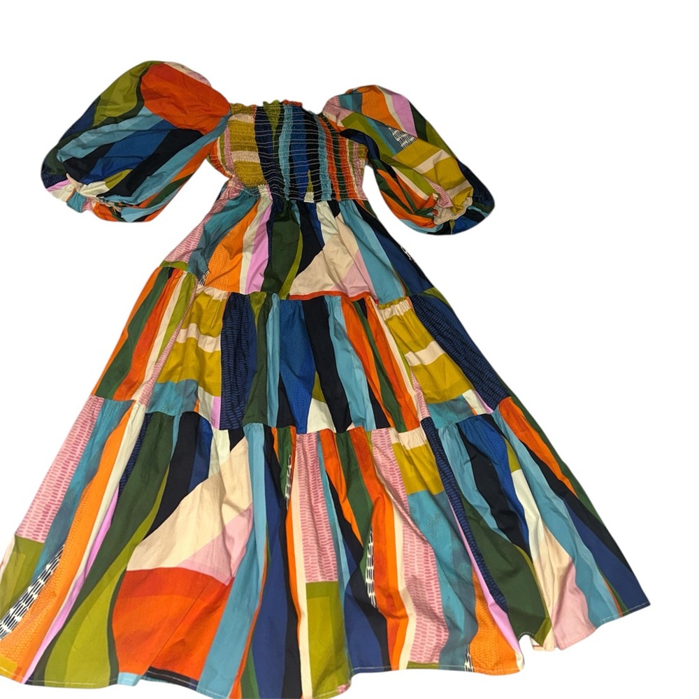 Karlie Multicolor (Mosiac) Striped Maxi Dress with Pockets! Size Medium